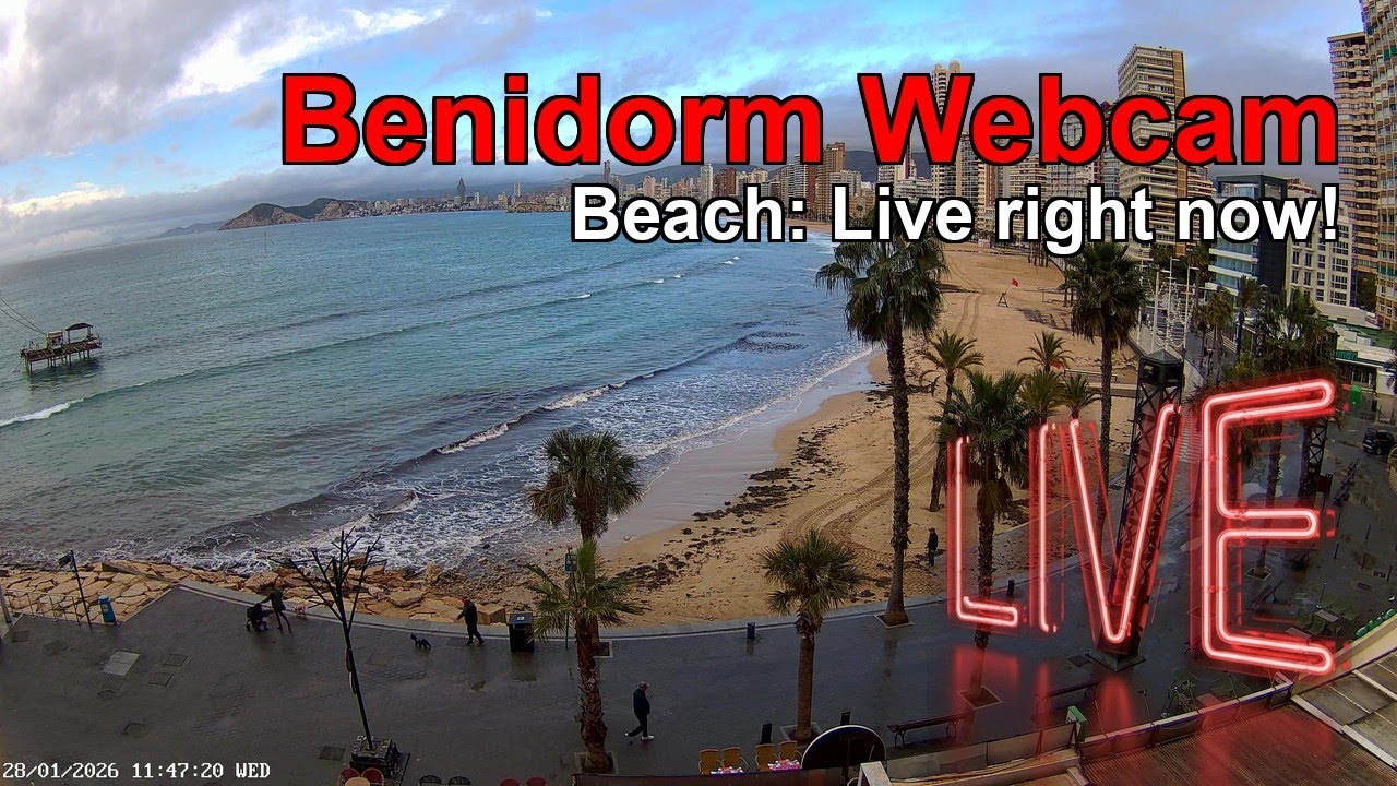BENIDORM LIVE WEBCAM 🇪🇸 🔴 LIVE: Resort Beach at Night NOW 🌊🏖️