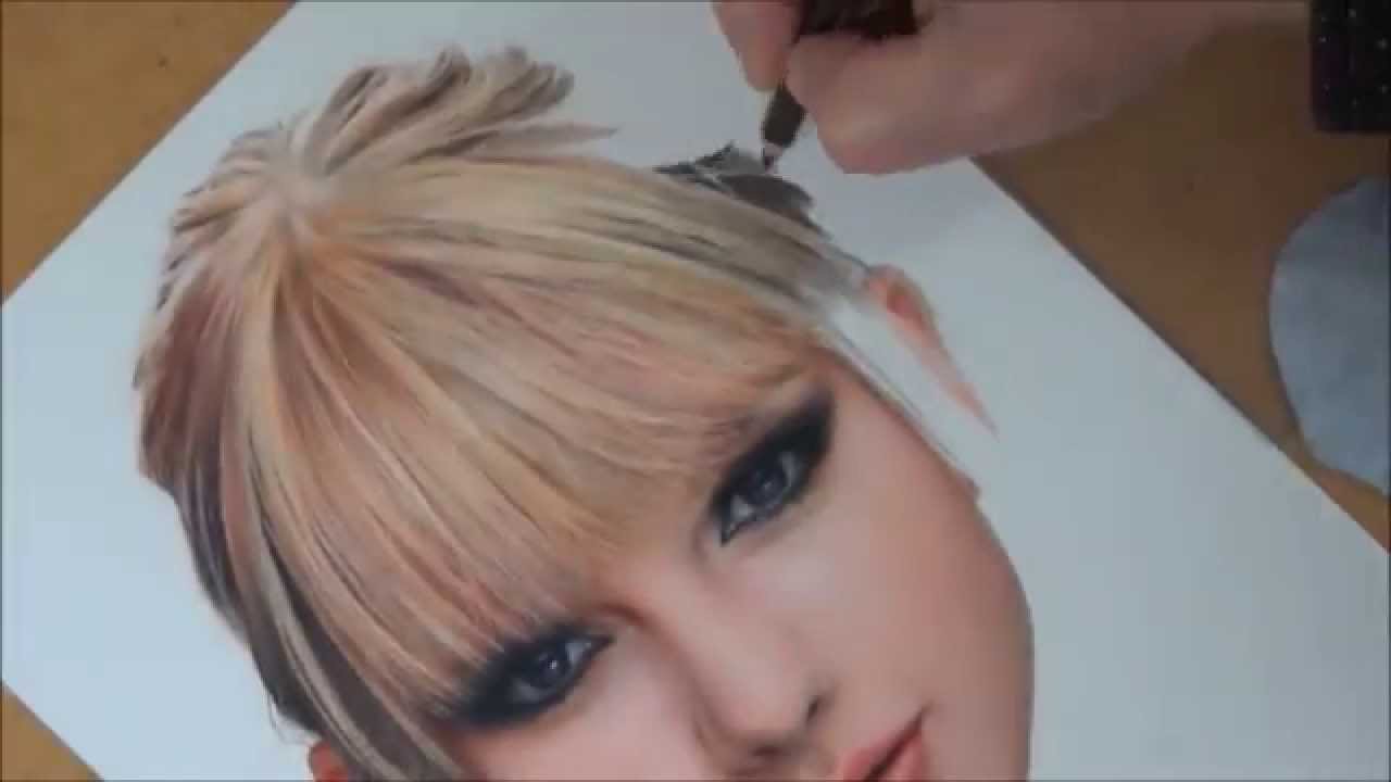 Colored Pencil Drawing Taylor Swift / 色鉛筆画 テイラースウィフト 完成までの一部始終 動画 早送り