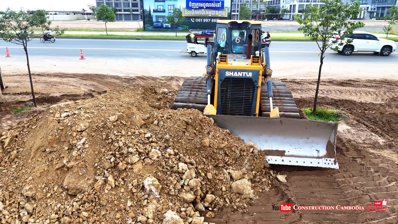 Watch Complete Sand Filling Foundation Operation! By Skilled Dozer Pushing Sand & Dump Trucks