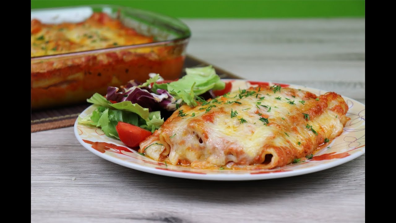 Каннеллони под томатно - сливочным соусом