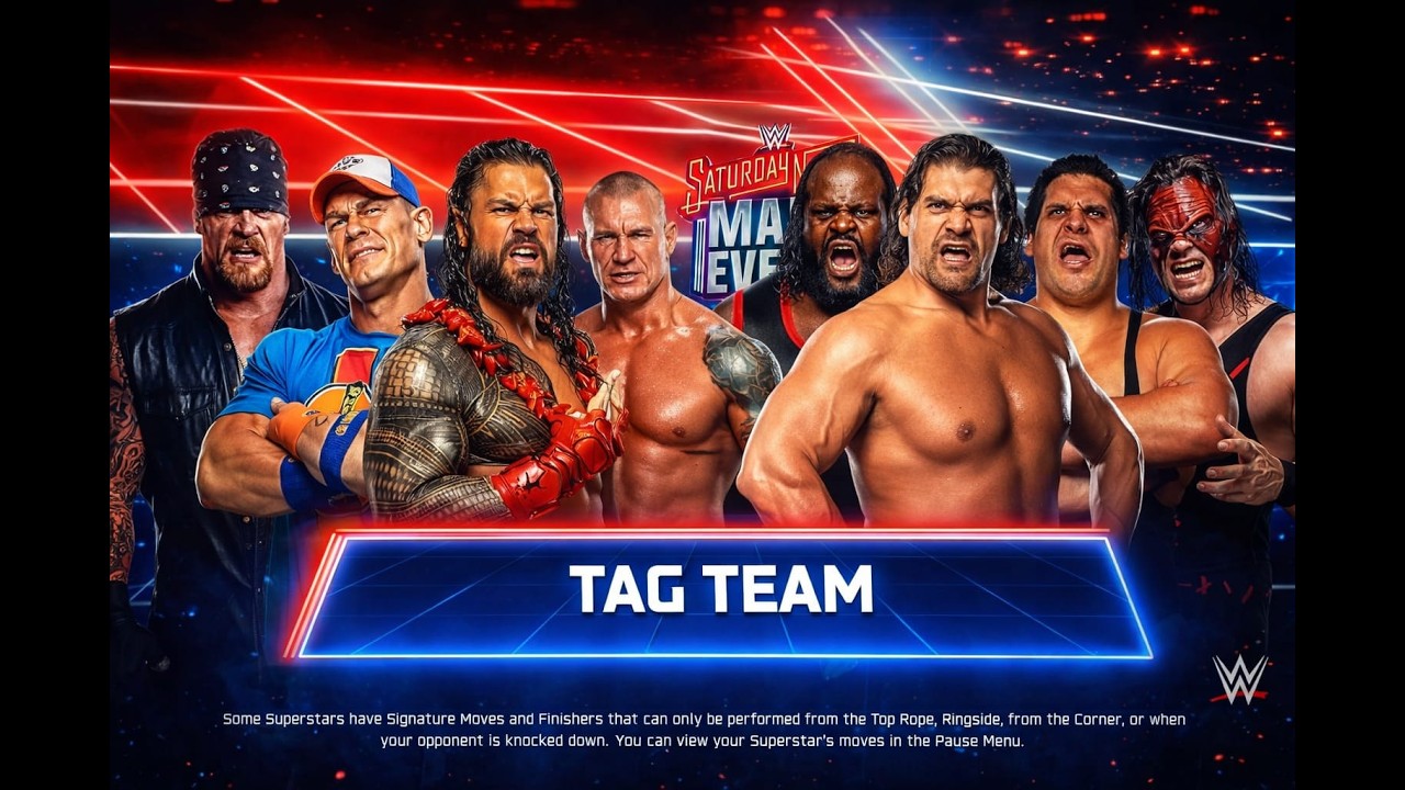 🔴LIVE  :  Team John Cena  vs. Team The Great Khali | WWE 2K25  FULL MATCH Elimination Tag Team Match