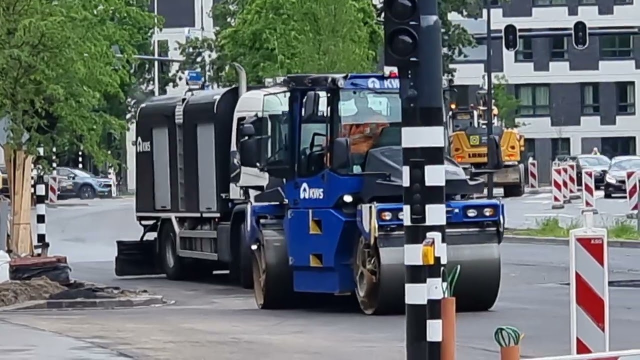 💥Deel17 KWS💥 Asfaltwerkzaamheden 🛣🚧⛔️👷bij de Schipholweg in Leiden