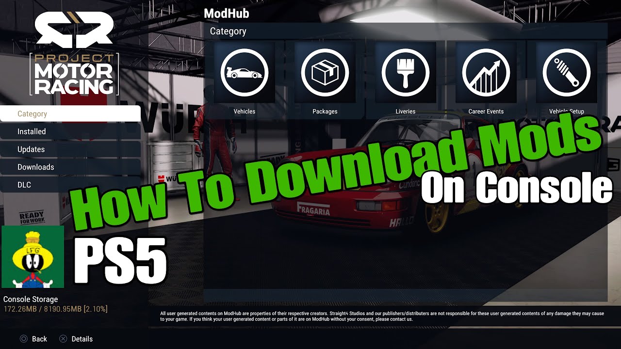 Как загрузить моды для Project Motor Racing / Консоли