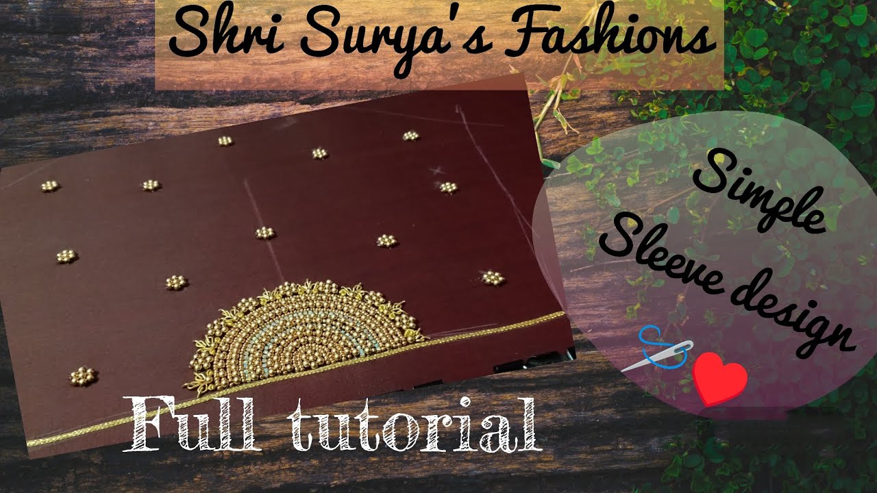 Simple sleeve design aari wrk🪡ful tutorial