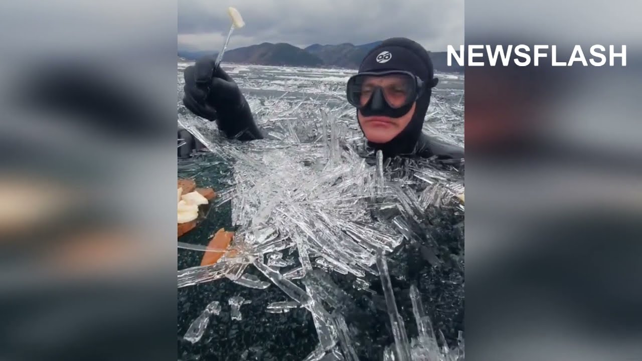 Ice Like Shards Of Glass On World's Deepest Lake