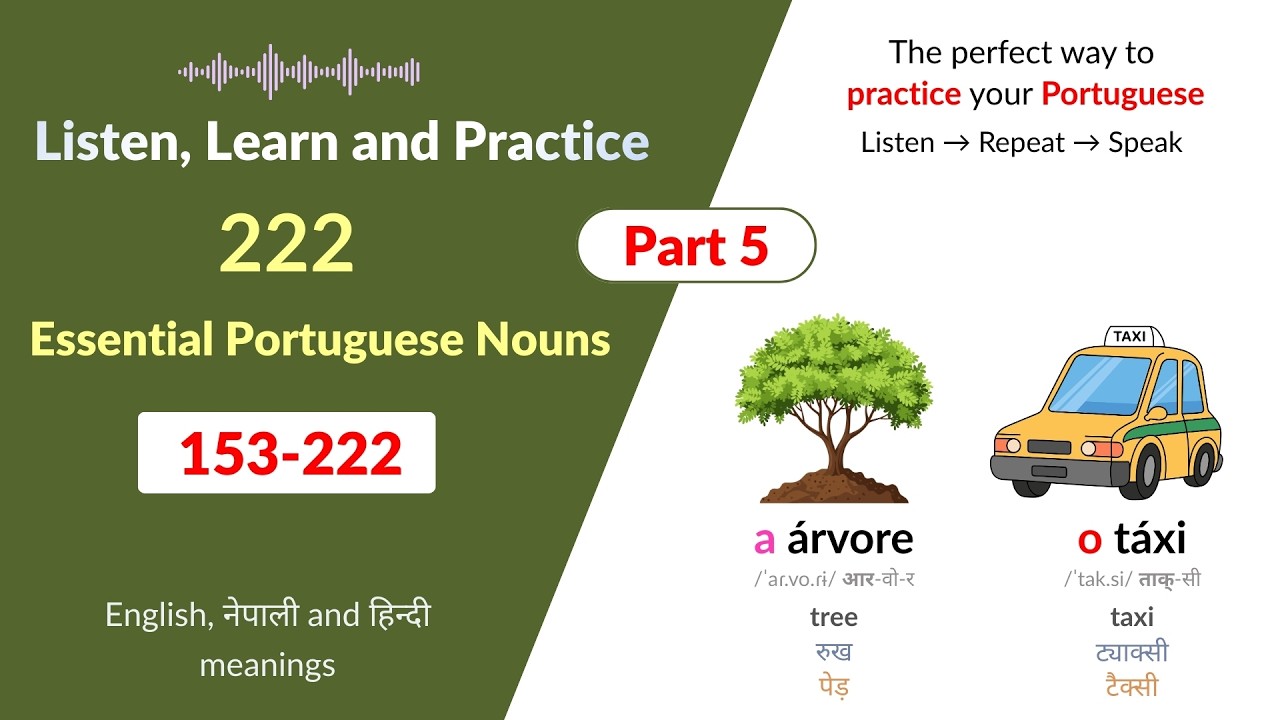 222 Essential Portuguese Nouns for Beginners | Part 5 (153–222) | Food, Medical & Technology
