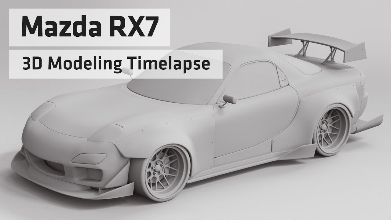 Widebody / Rocket Bunny Mazda RX7 - 3D Modeling Timelapse in Cinema 4D