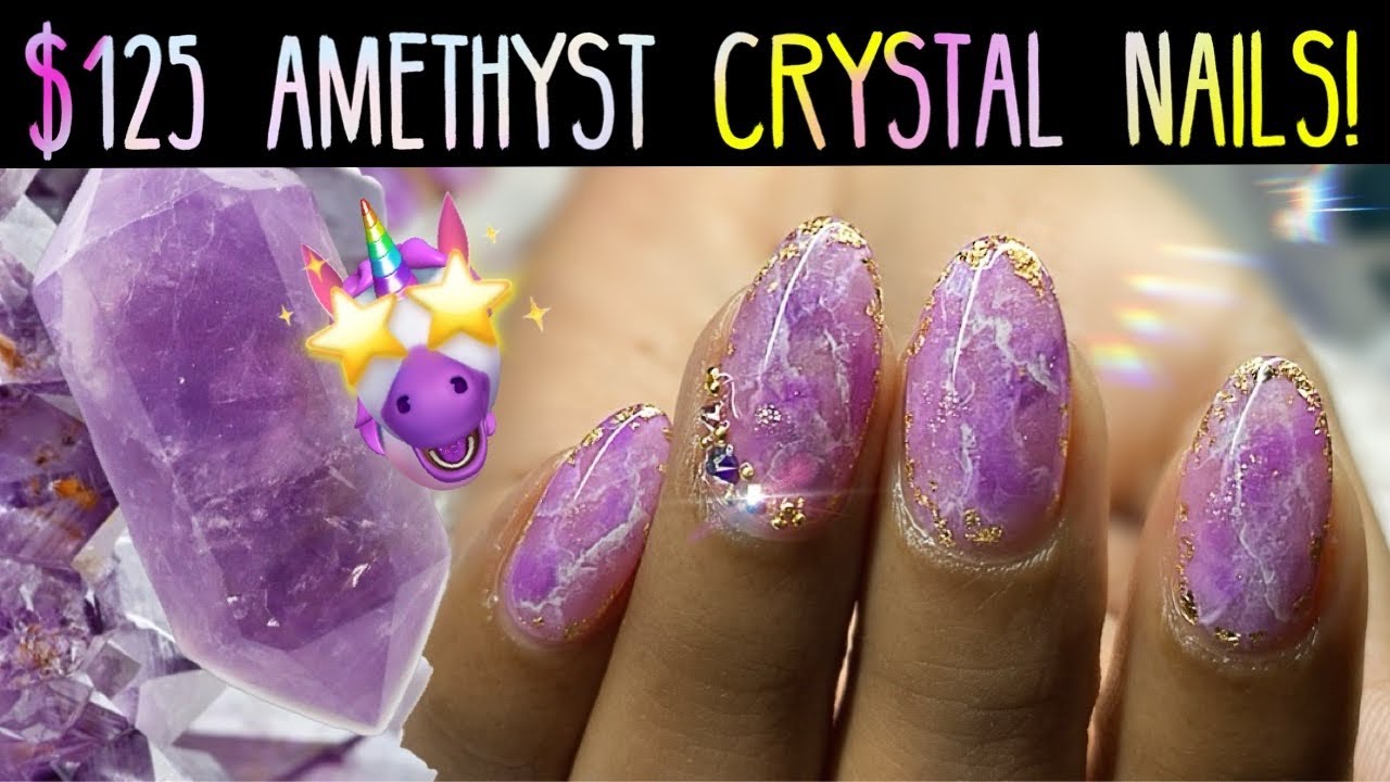 How To: The MOST BEAUTIFUL Amethyst(Violet) Quartz Nails