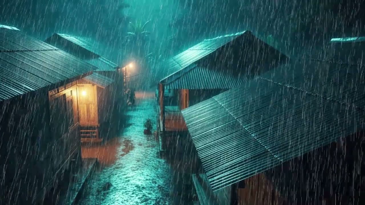 No Ads Rain Sounds for Sleeping – Calm Tin Roof Rain with Distant Thunder for Deep Sleep