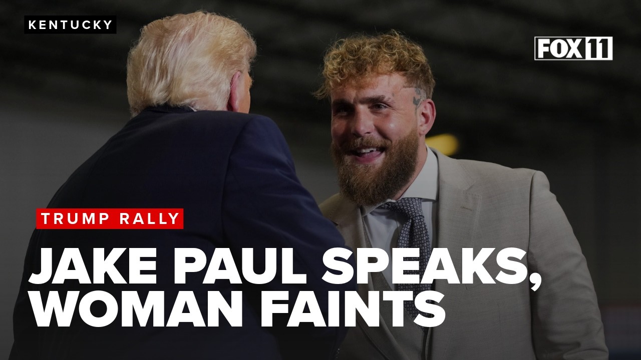 Crowd member's medical emergency disrupts Trump rally in Kentucky; Jake Paul speaks on stage