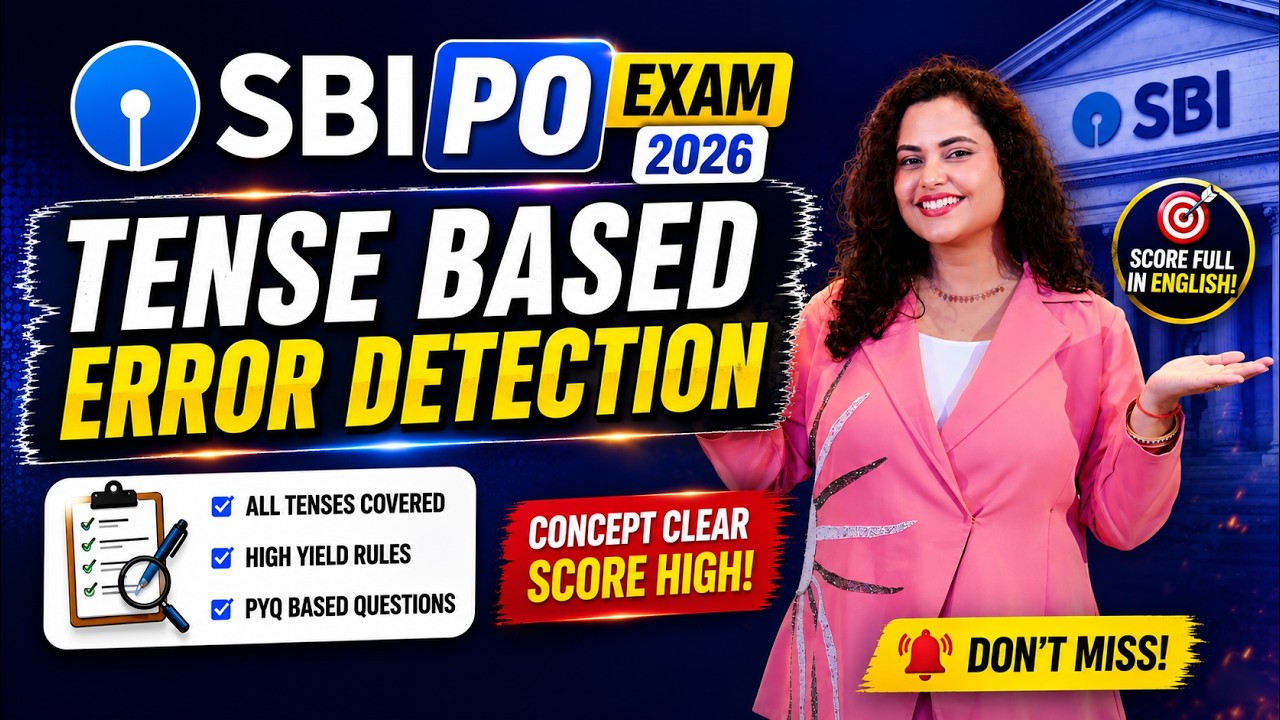 SBI PO 2026 English Classes | English Tense Based Questions | Rupam Chikara Ma'am