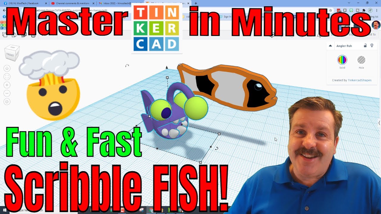 A Fun & Fast Tinkercad Scribble Fish | How cool will yours be?