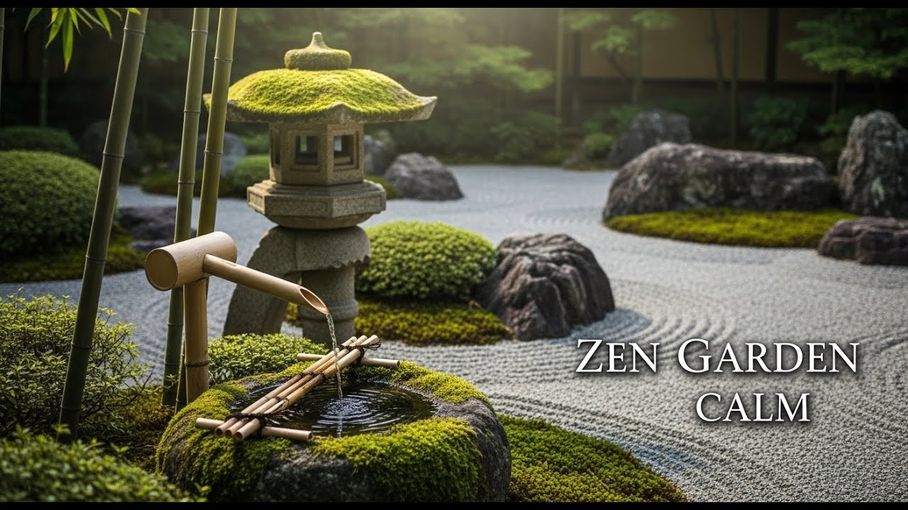 Relaxing Zen Light Ambience Bamboo Fountain and Candle Glow for Deep Sleep Meditation Healing Calm
