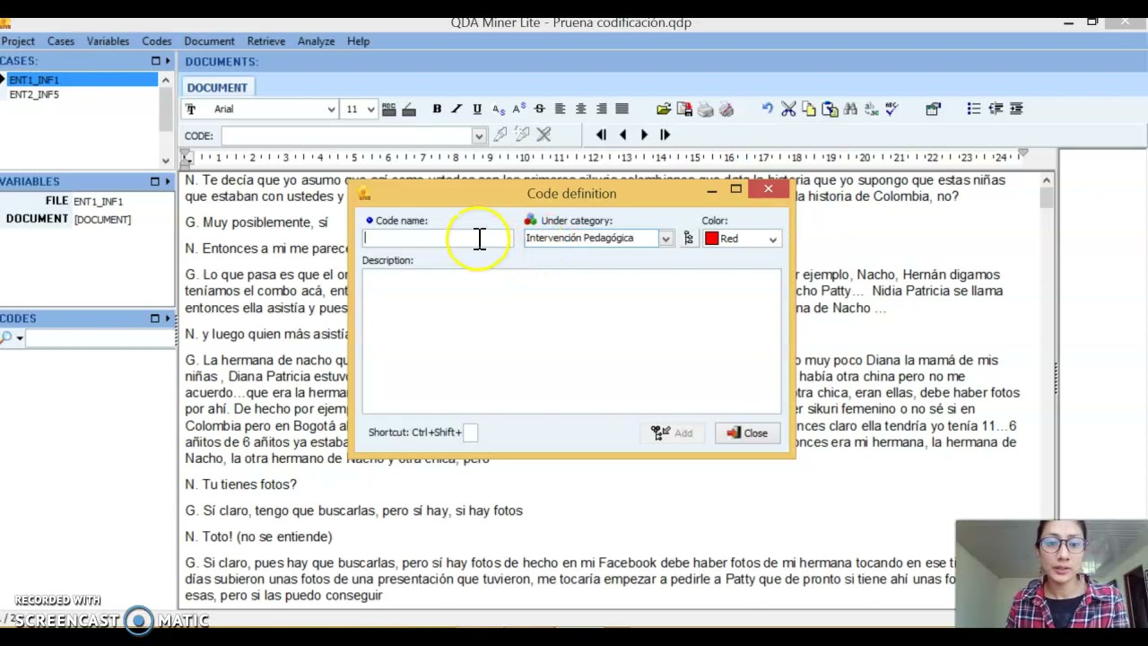Tutorial rápido sobre codificación en QDA Miner Lite