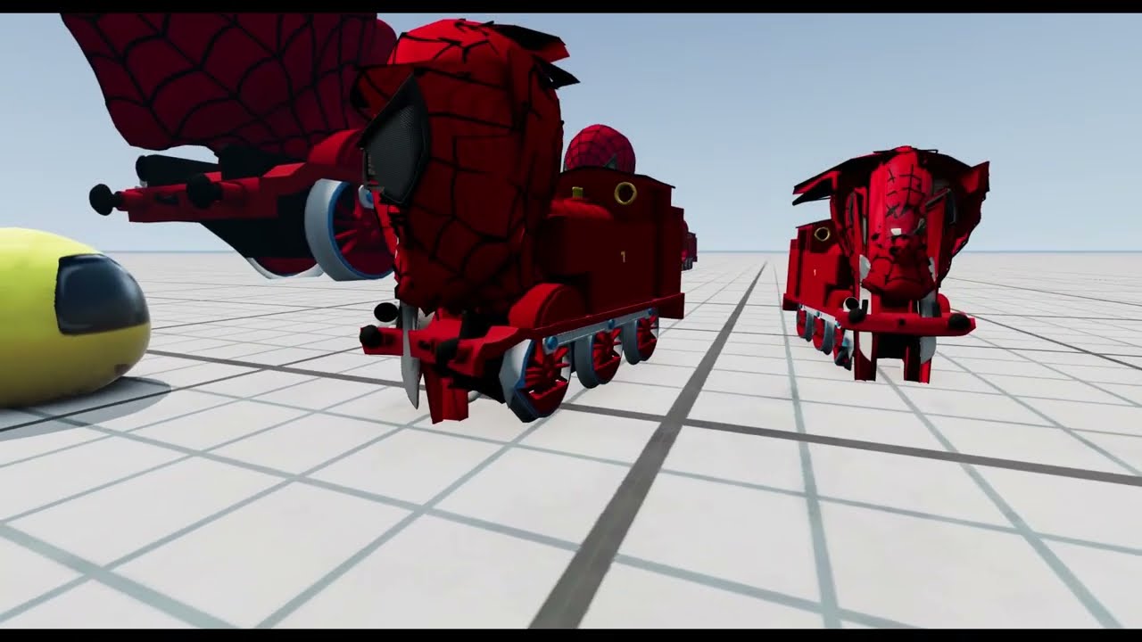 Big & Small Train Tomas Spider Man 🆚 Ball Fat Sunglas | BeamNGdrive Map Grid, Small, Pure | Gameplay