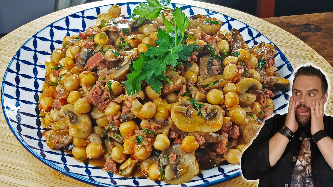 Grão com Cogumelos à Moda da Casa
