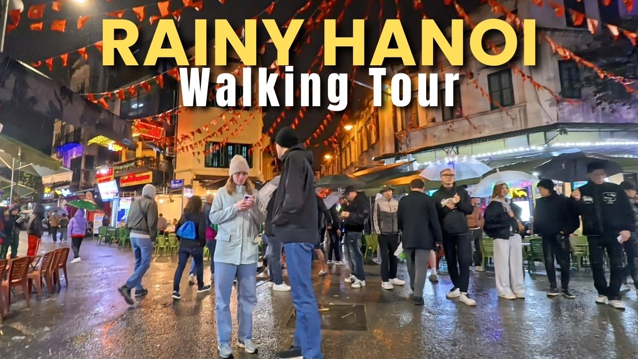 Rainy Night in Hanoi 🇻🇳 | Old Quarter Walking Tour 4K