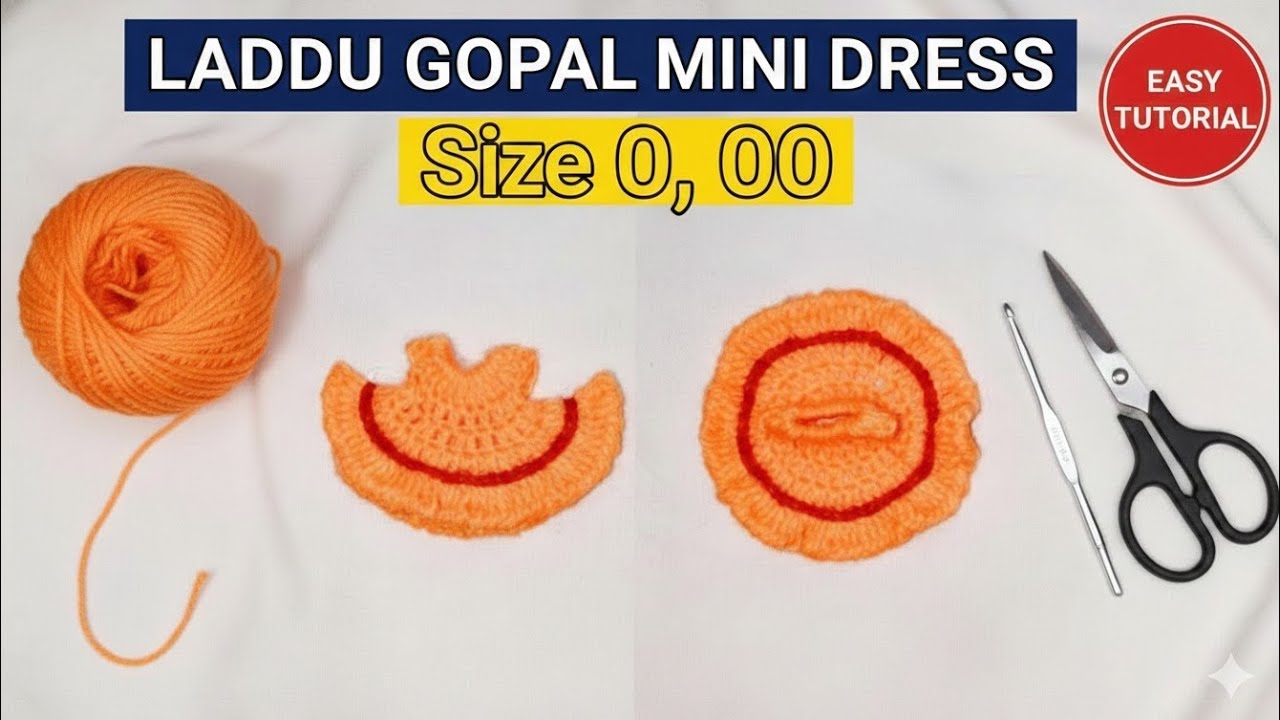 How To Make  Mini Winter Dress//सभी साइज में बनाएं लड्डू गोपाल की प्यारी सी विंटर ड्रेस