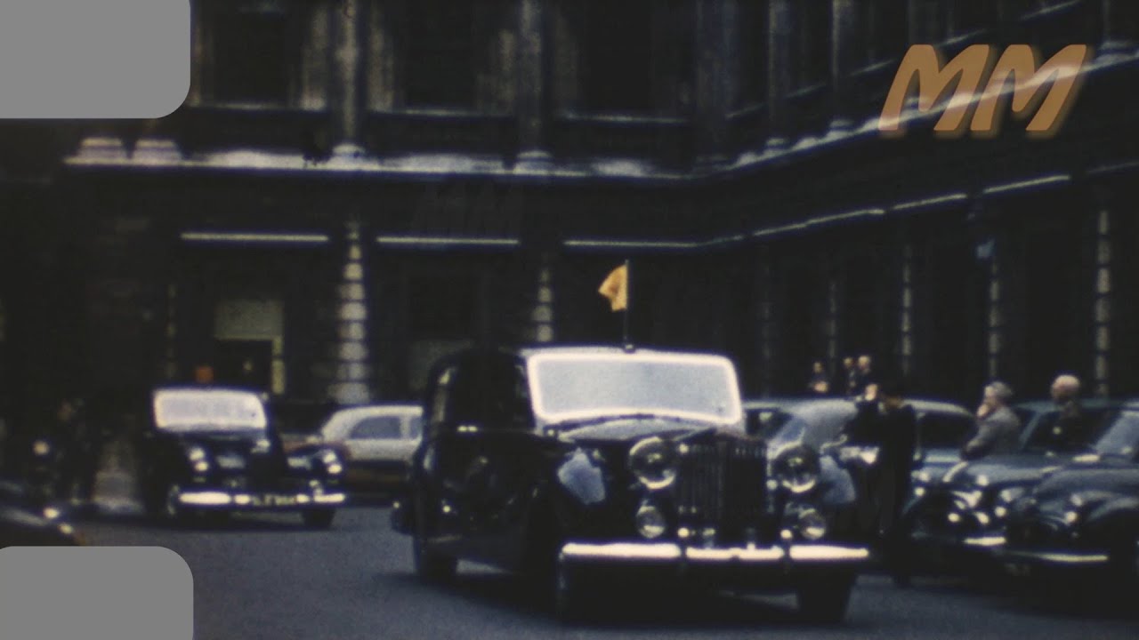 King of Thailand State visit to the UK July 1960 old cine film 155
