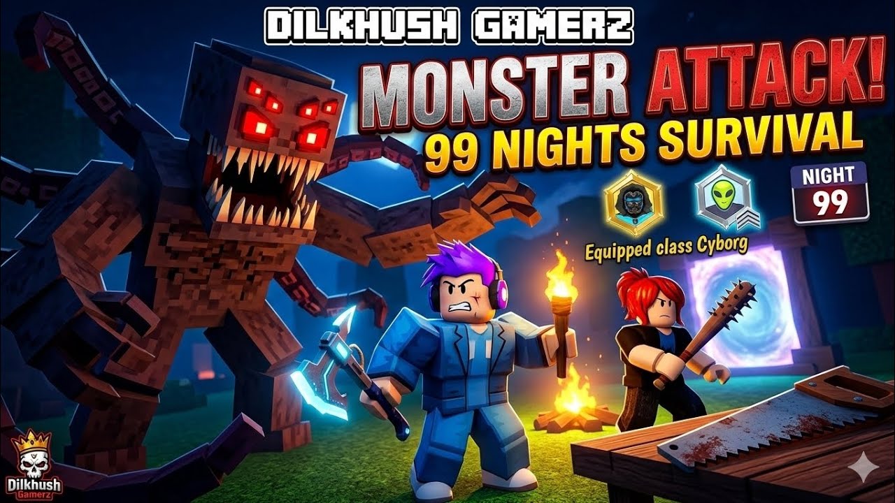 Roblox 99 Nights Final Night But Monsters Attack in the Forest! 🌲😱