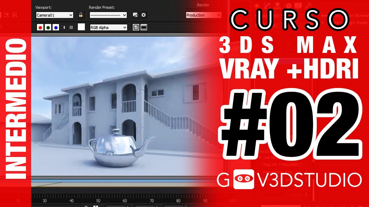 3ds Max Vray HDRI 02 HDRI propiedades render con cámara estándar
