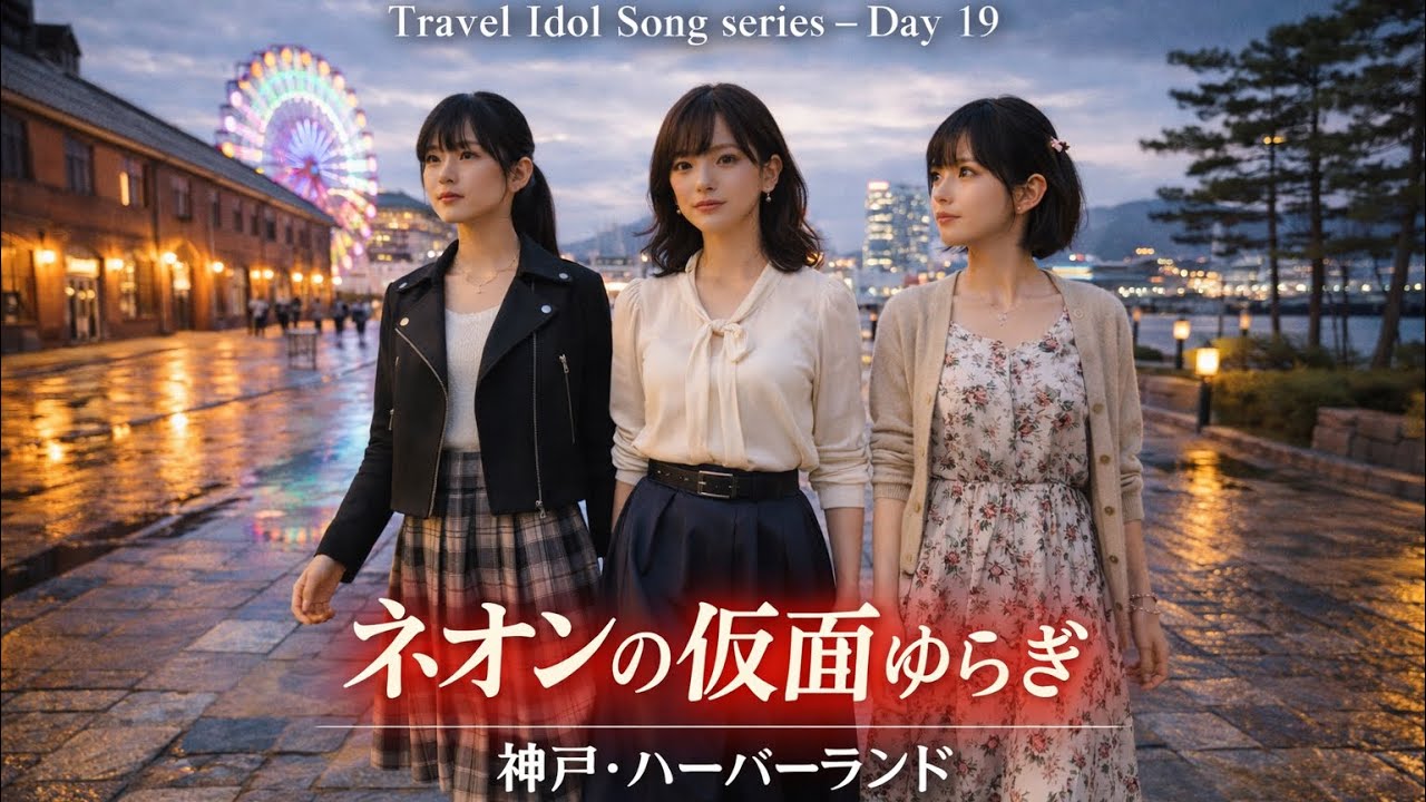 ネオンの仮面ゆらぎ｜Travel Idol Song series – Day 19（神戸・ハーバーランド）