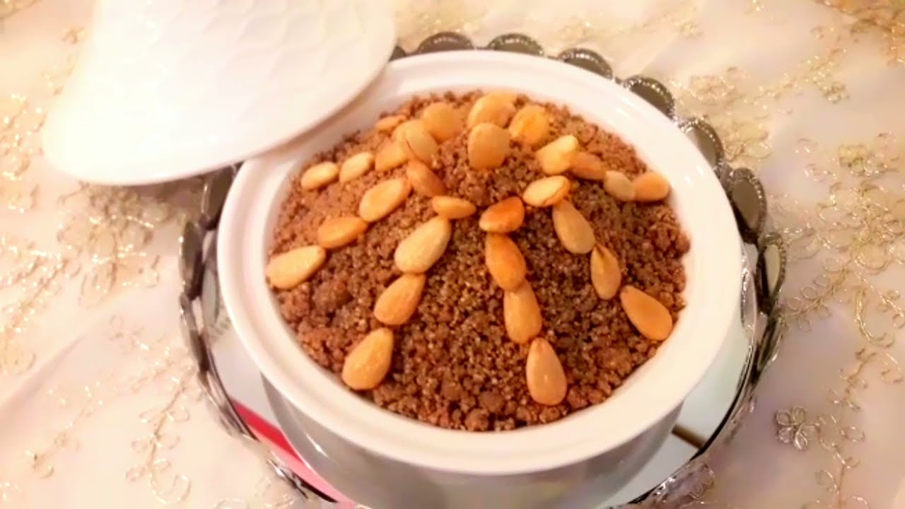 sellou marocain  طريقة تحضير سفوف او سلو صحي 100% بدقيق القمح الكامل كيجي لذيييذ بزااف 👌😋