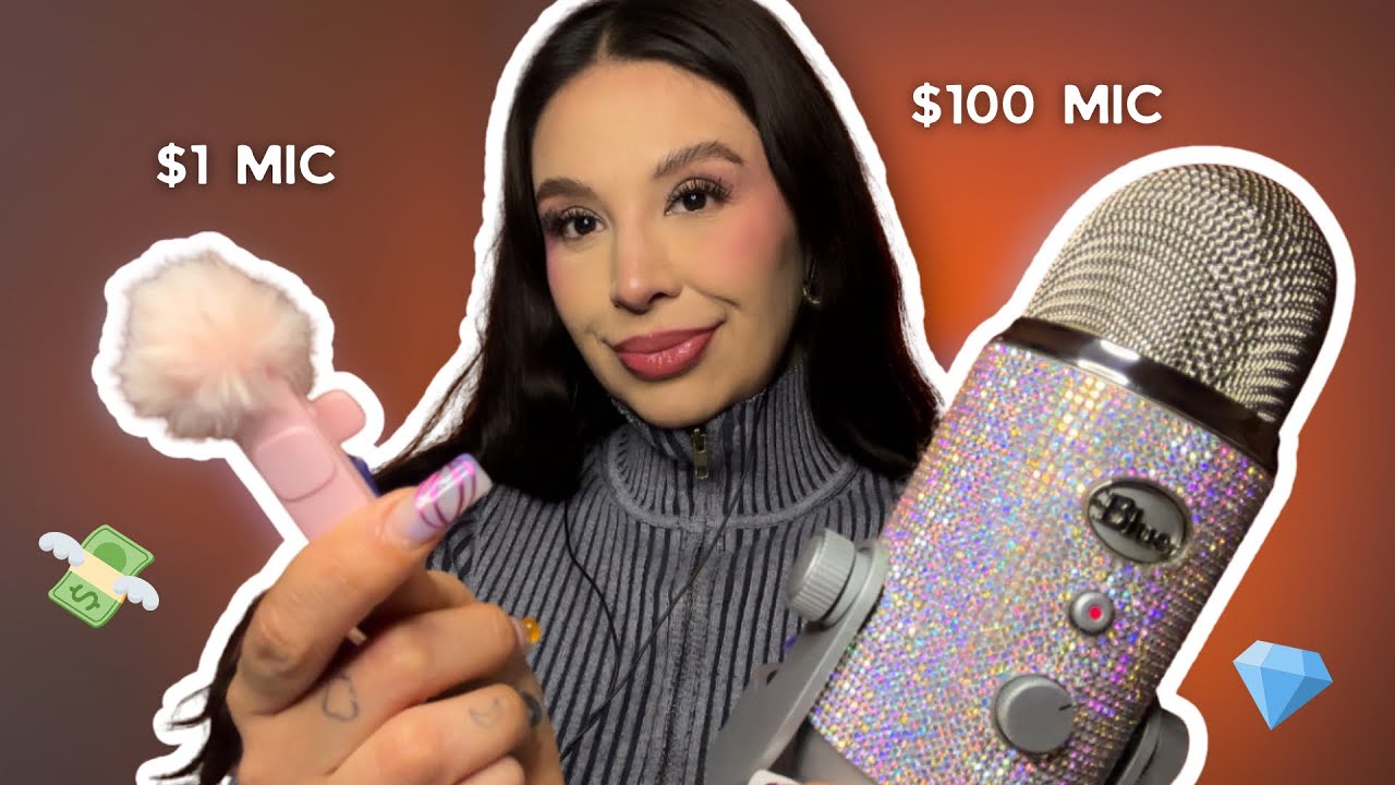  ASMR Mic Test: $1 vs $100 Micrófono | Cheap vs Expensive Microphone 🎙️