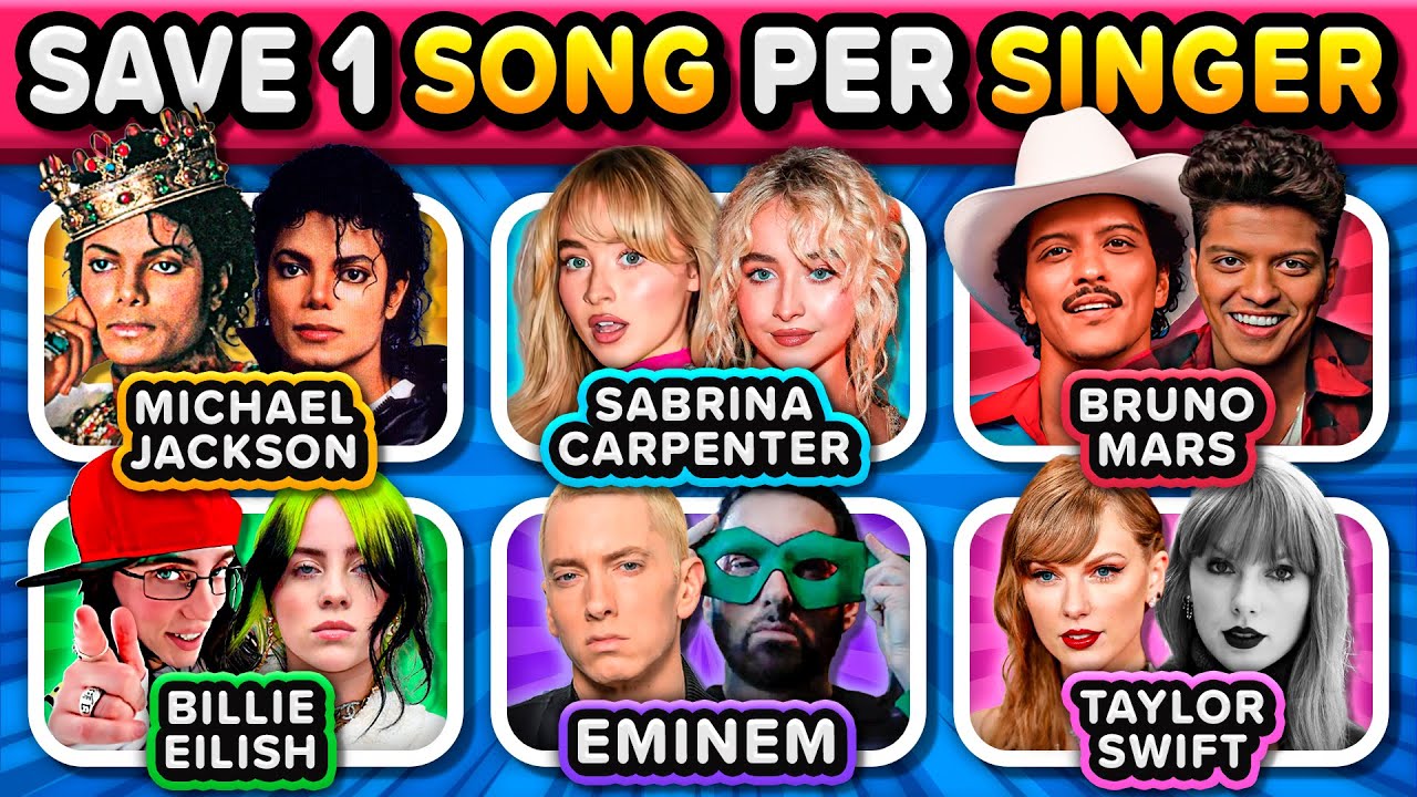 SAVE ONE SONG PER SINGER 🎤🎶 Most Popular Singers (6 Songs Each One) | Music Quiz