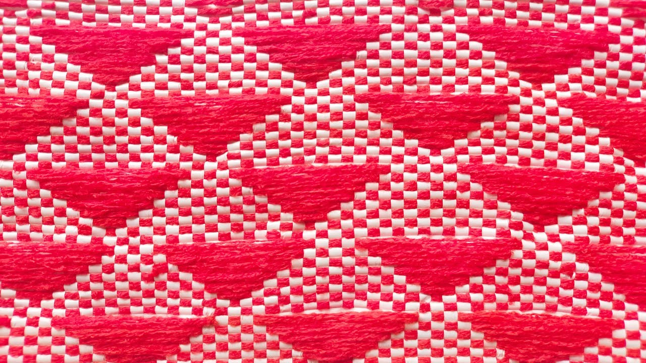 plastic sack stitch design/new easy stick on plastic sack/hand stitch/mat design/