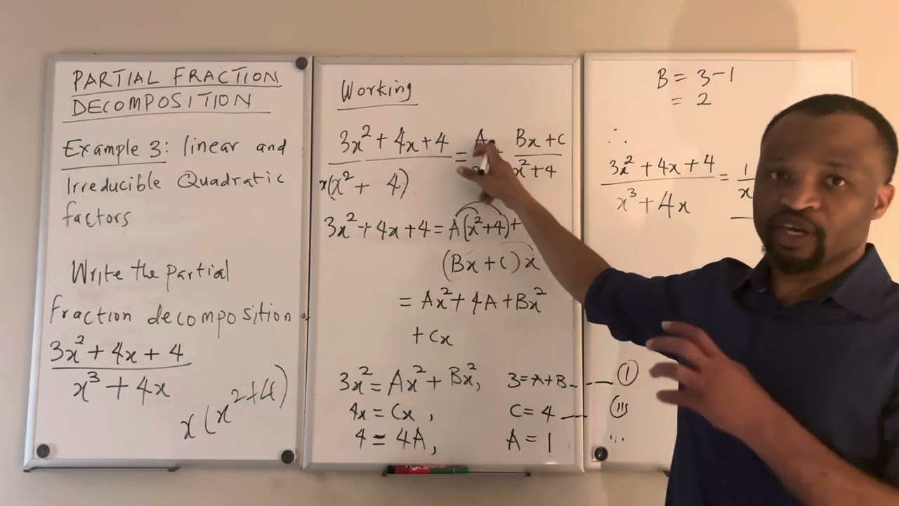 Lecture 16: Partial Fraction Decomposition— Denominator with one linear and one quadratic factor.