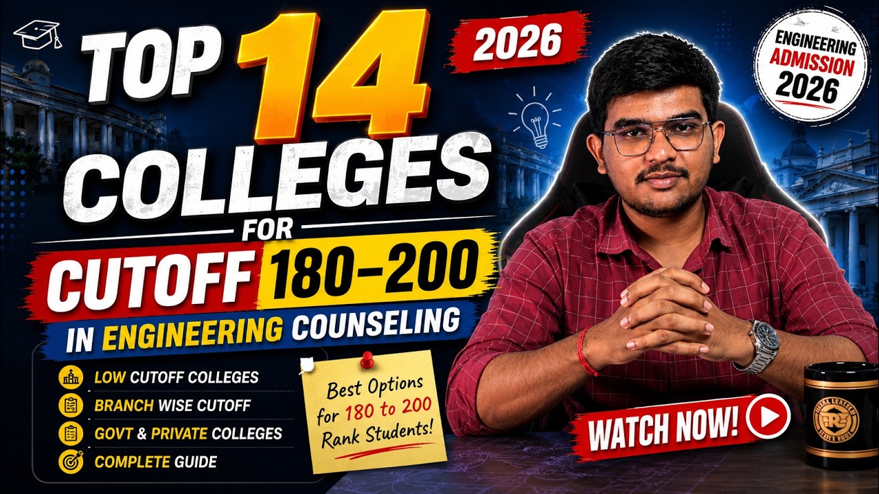 TNEA 2026 180&ndash;200 Cutoff 🔥 Top Engineering Colleges You Should Choose #tneacounselling #cutoff2026