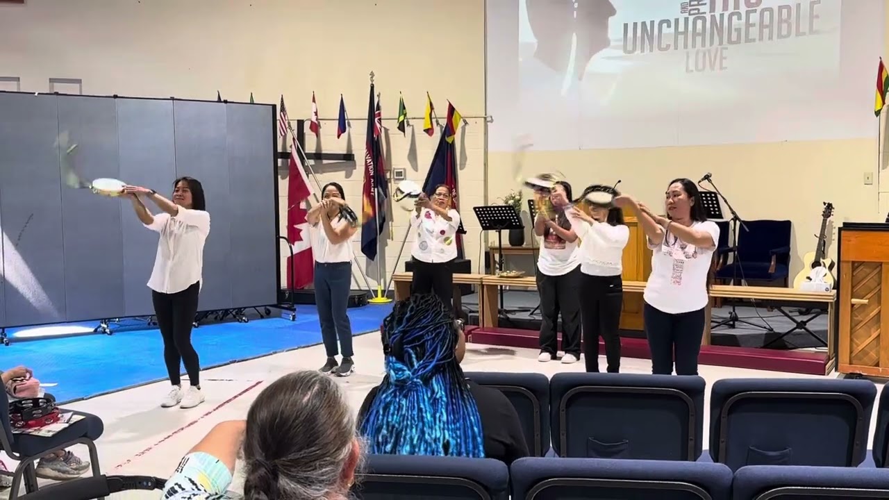 Tambourine display during church service The Salvation Army  church