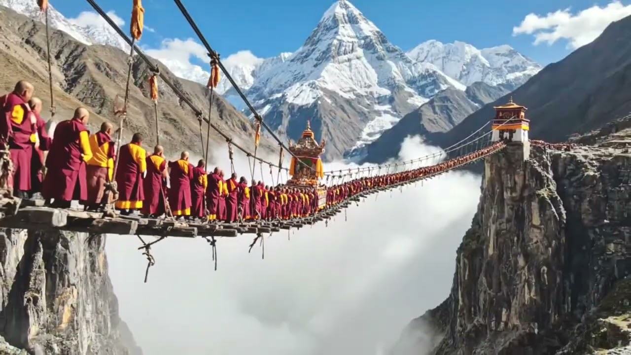 Sacred Buddha Statue Procession on a Dangerous Cliff | Faith Beyond Fear 🙏