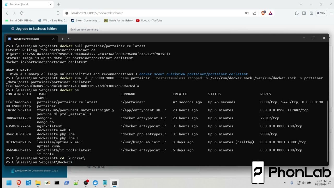 How to update a Docker container with Portainer and manually.