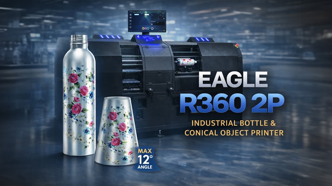 Eagle R360 2P - Industrial Printing on Bottles & Conical Objects (Up to 12°)