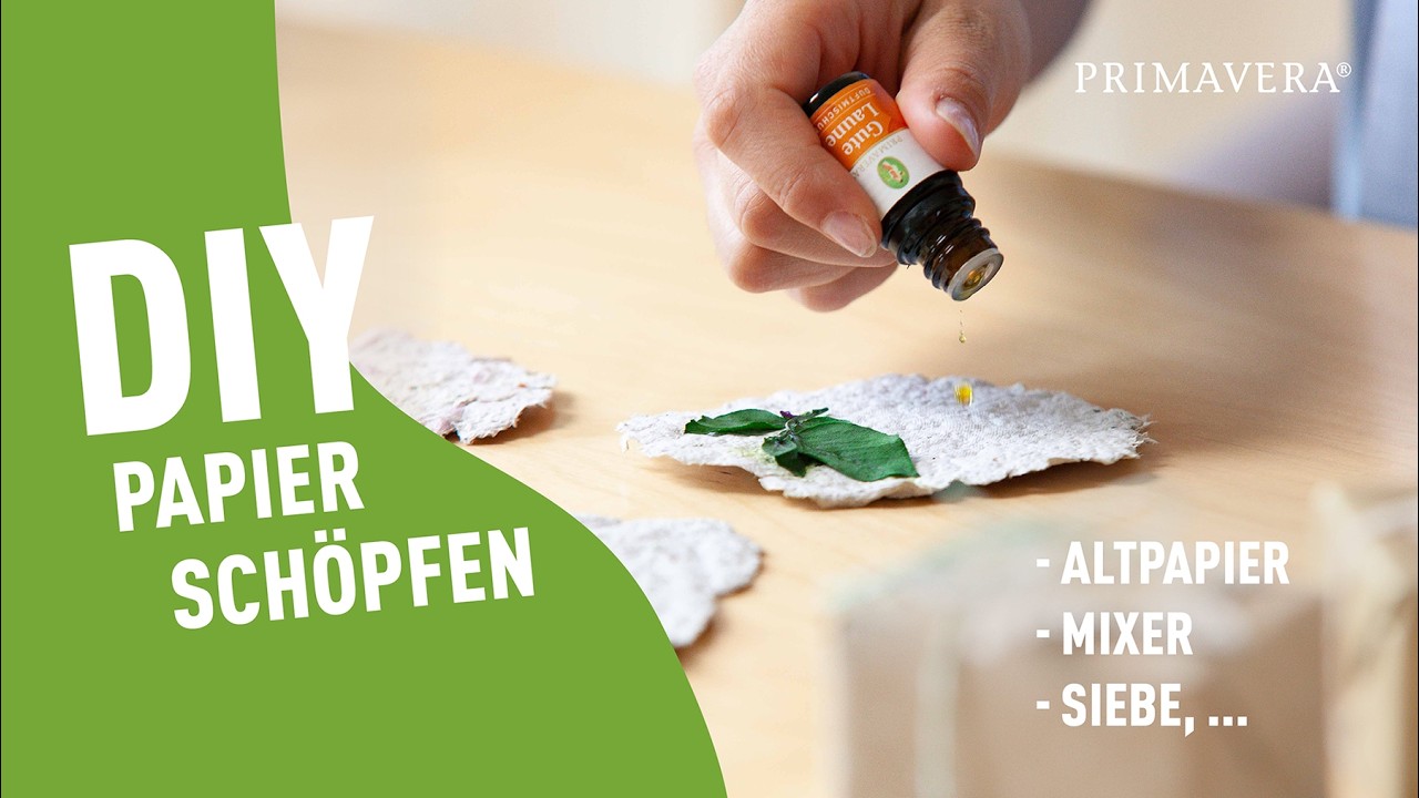 Papier schöpfen aus alten Katalogen | DIY Geschenkanhänger mit Duft | PRIMAVERA Upcycling Papier