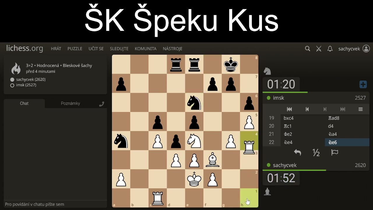 ŠK ŠK Těžké a tvrdé bitvy na Lichessu.