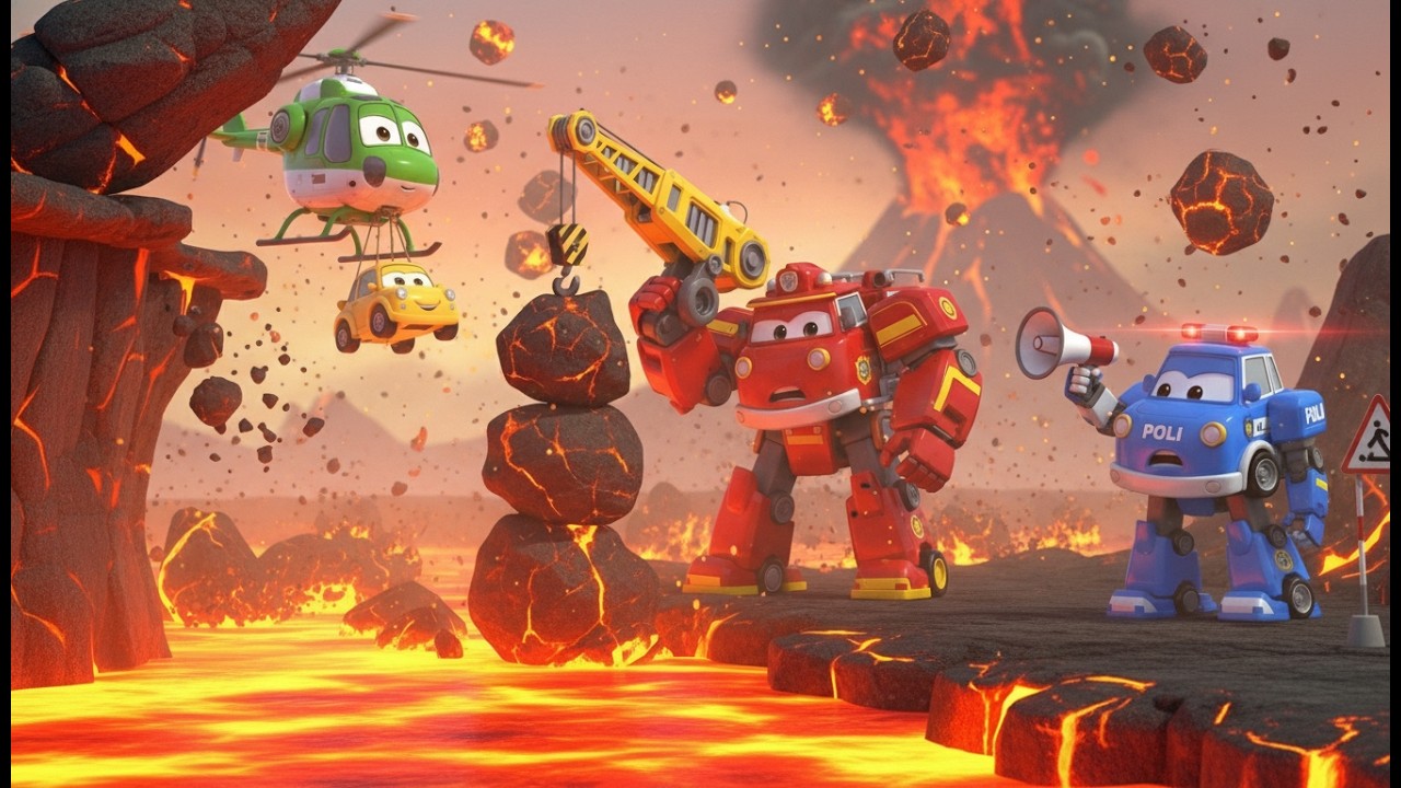 Volcano Eruption Rescue! 🌋 Natural Disaster Safety & Lava Flow Emergency | Robocar POLI Kids Cartoon