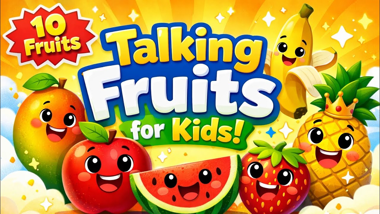 10 Fun Talking Fruits 🍎🍌 for Kids | Learn Fruit Names in English 