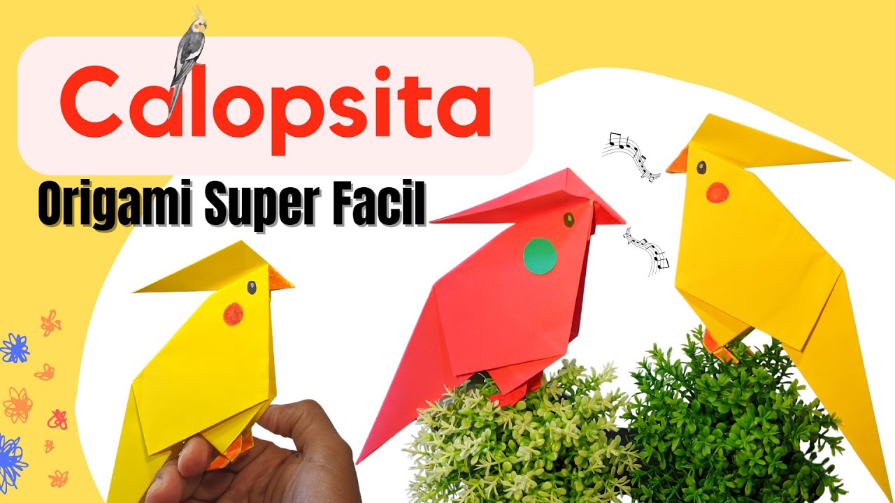 Calopsita Origami / Como fazer Pássaro de Papel Origami Fácil! #origami