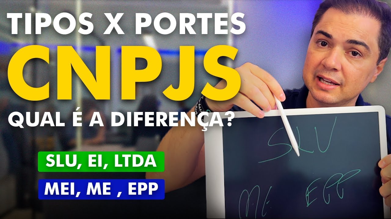 COMO escolher o CNPJ CERTO? Veja a DIFEREN&Ccedil;A entre Portes e Tipos: MEI, EPP, LTDA, SLU.