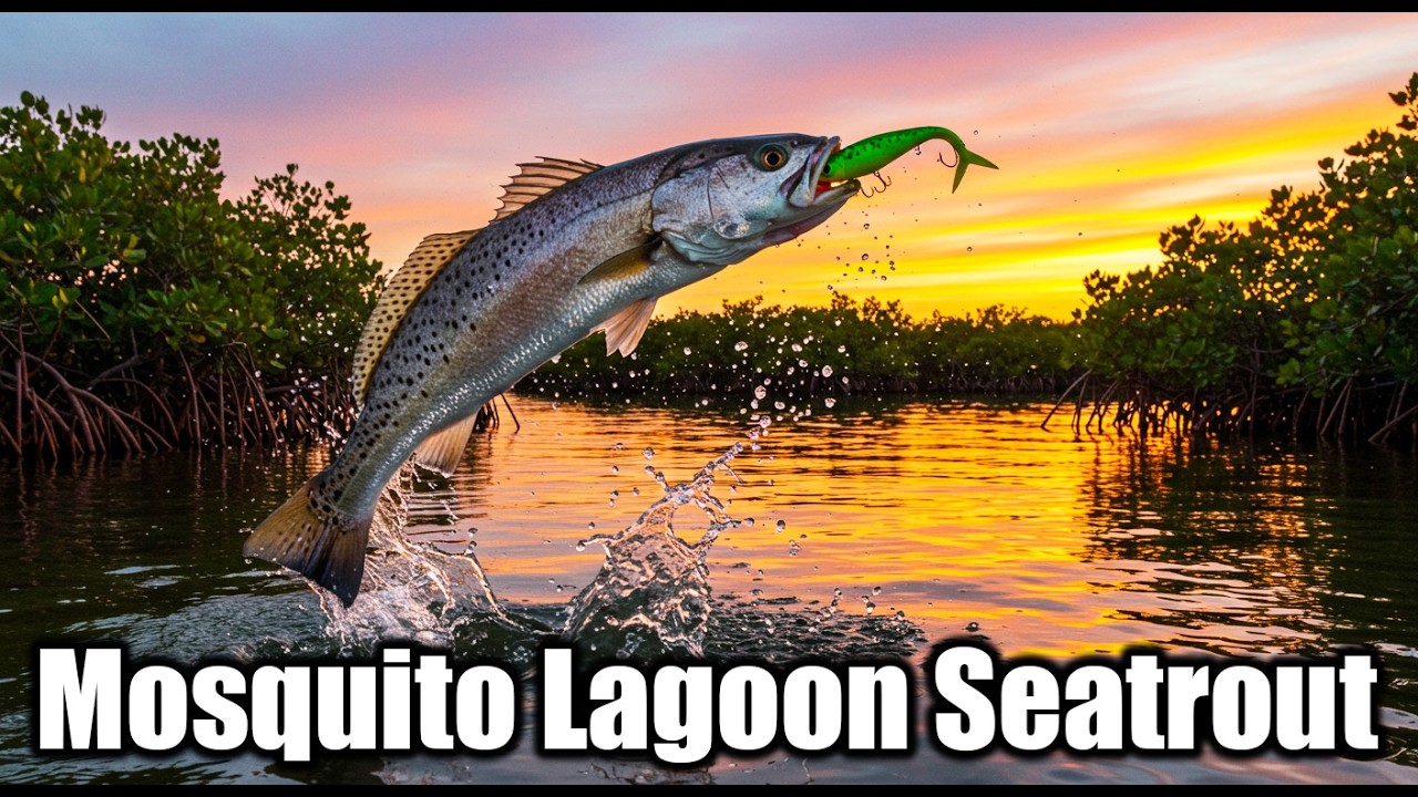 Kayak fishing for trout and Snook in mosquito Lagoon
