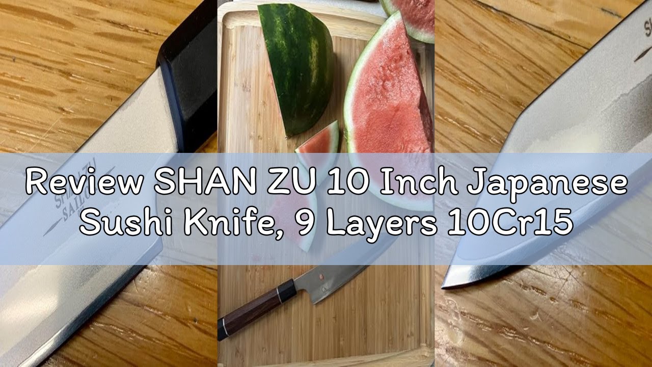 Review SHAN ZU 10 Inch Japanese Sushi Knife, 9 Layers 10Cr15MoV High Carbon Steel Sashimi Knife, Sha