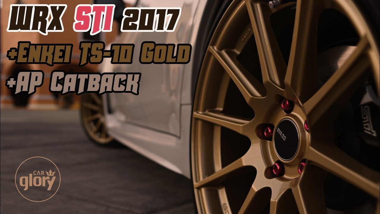 White STI 2017 + Enkei TS-10 Gold + Agency Power Catback