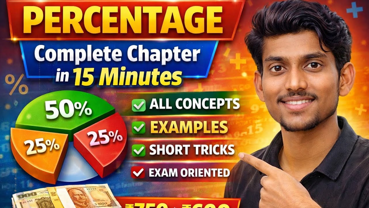 👉 Percentage Chapter One Shot 🔥 | All Concepts with Examples | SSC/Railway/Bihar Police