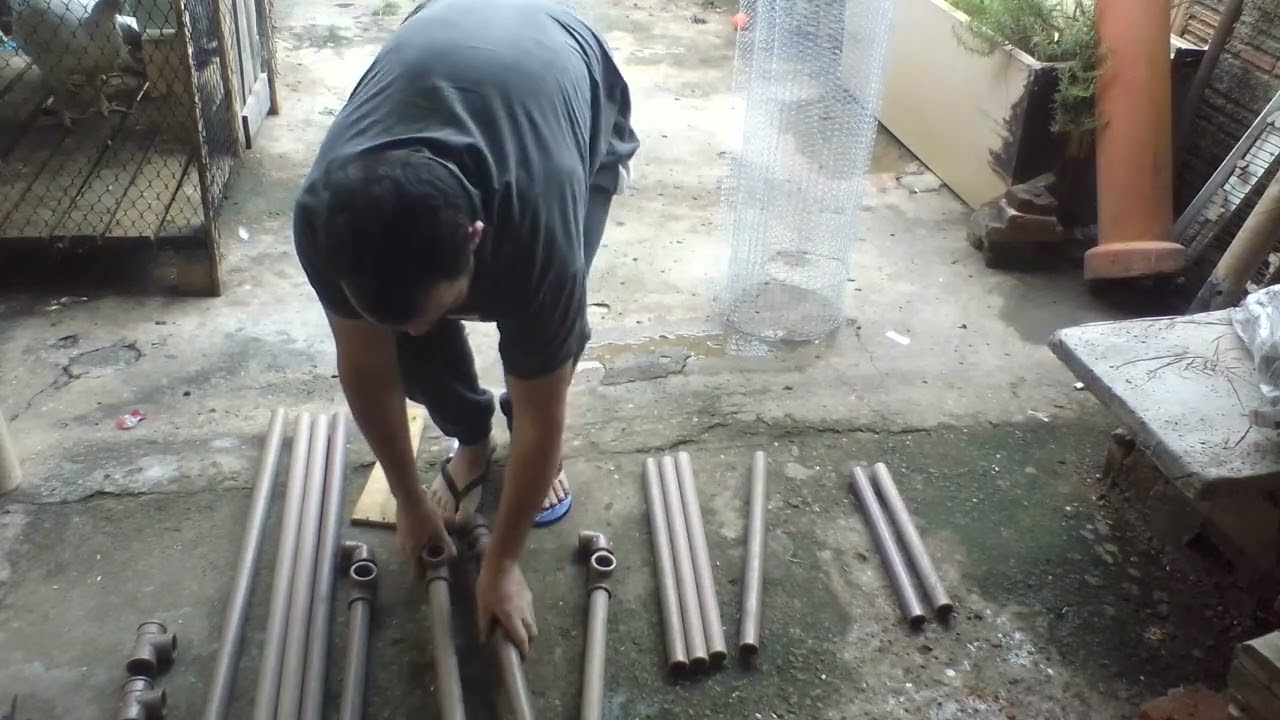 mostrando como fazer um viveiro de cano PVC pati 1