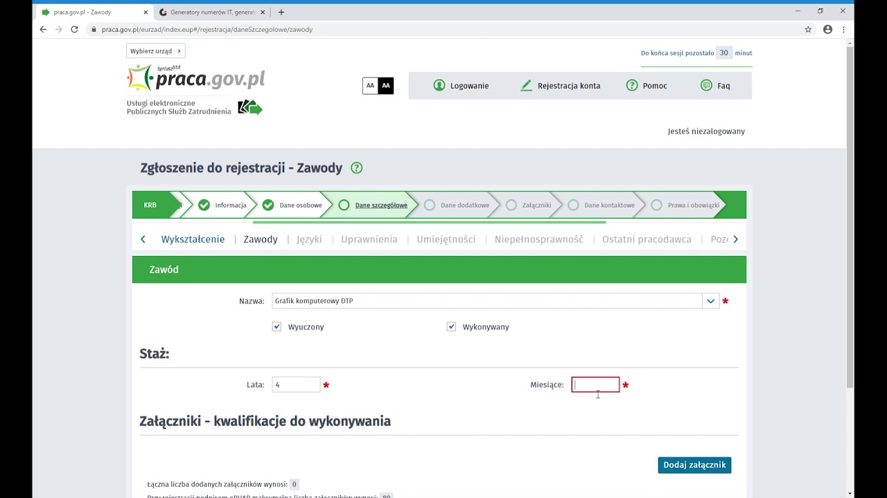 PUP proces elektronicznej rejestracji osoby bezrobotnej w Powiatowym Urzędzie pracy 2020