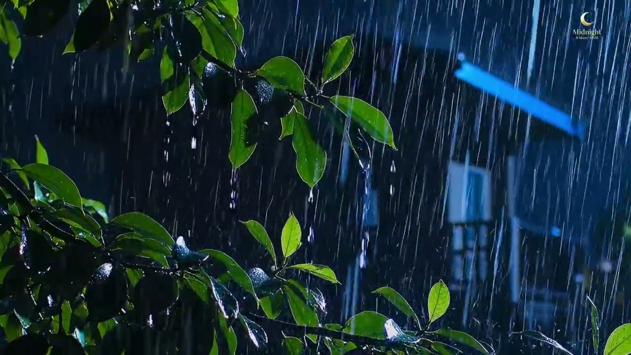 Fall Asleep Fast Tonight 🌙 | 2 Hours of Heavy Midnight Rain ASMR