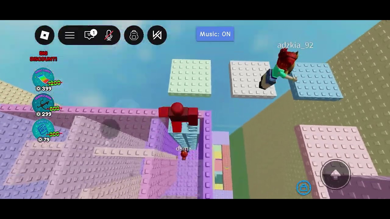 Playing obby 
